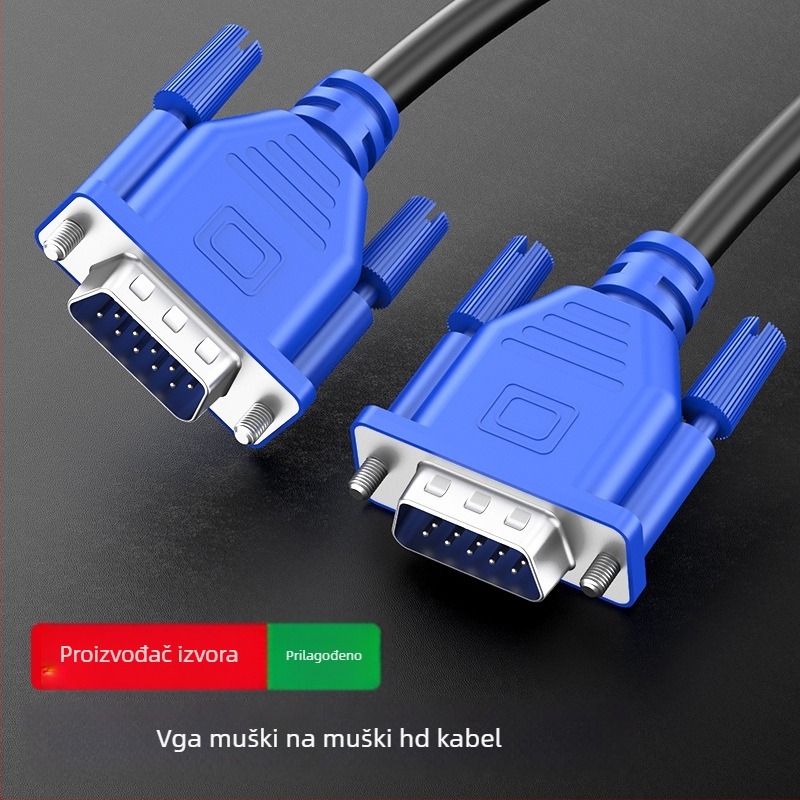 VGA kabel, muški–muški, OFC bakar, duljina 1,5 m / 3 m / 5 m, za računalo i monitor