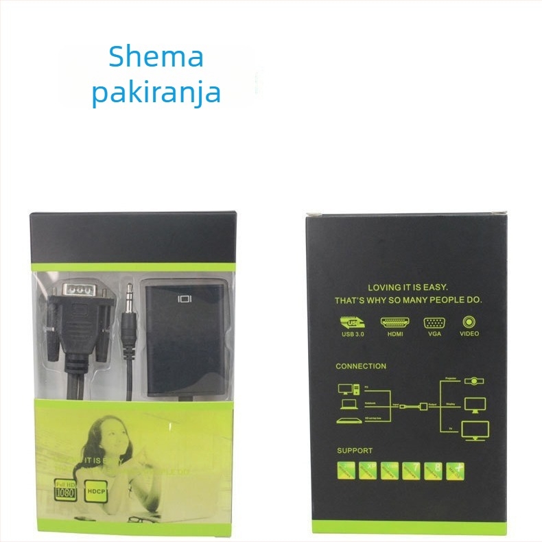 VGA na HDMI adapter, bakreni kabel, duljina 0.15 m