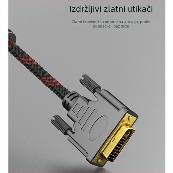 DVI kabel muški‑muški, 24+1 pin, visoke rezolucije, podatkovni kabel za računalo, projektor, DVD i TV, duljina 1,5 m, zlatno obloženi kontakti