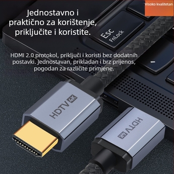 HDMI kabel, HDMI 2.0, podrška 4K, bakreni vodič, niklirani konektori, HDMI–HDMI