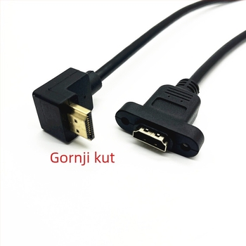HDMI produžni kabel s pravim kutem 90°, muški–ženski, duljina 0,3 m
