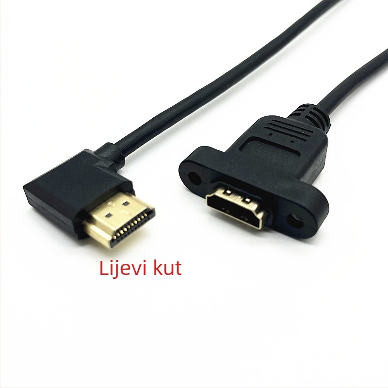 HDMI produžni kabel s pravim kutem 90°, muški–ženski, duljina 0,3 m