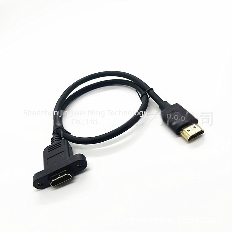 HDMI produžni kabel muški–ženski, dužina 1 m, čista bakar, zlatno obloženo, 4K/2K, s otvorom za vijak
