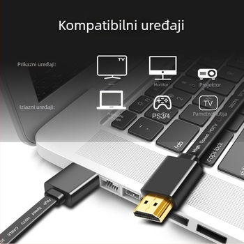 HDMI2.0 plosnati HDMI kabel za TV, PC i PS3/PS4 — bakar bez kisika, zlatni premaz, model HDMI2.0