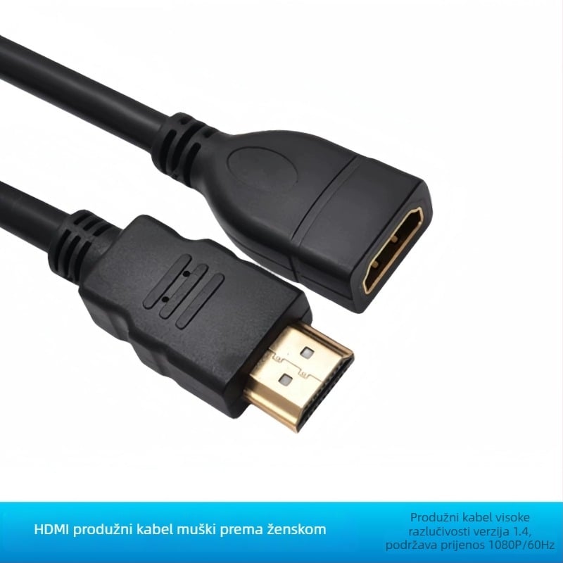 HDMI produžni kabel 1.4, muško na ženski, za TV, računalo i projektor, 1080p
