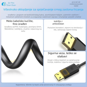 DisplayPort na DisplayPort HD kabel, plosnato konektor, adapter kabel, DP/miniDP kabel, bakar visoke čistoće
