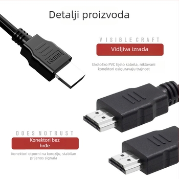 HDMI kabel 1.4, 1080p za televizor i monitor, visokokvalitetan HDMI kabel, duljina 1,5 m