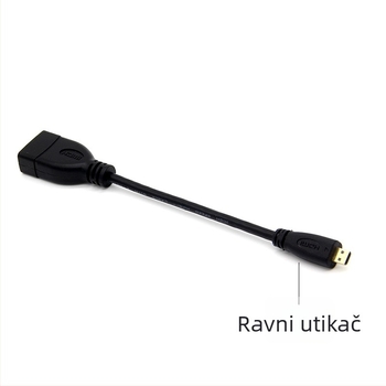 Micro HDMI–HDMI adapter kabel, samički konektor, zlatni premaz, duljina 0,15 m