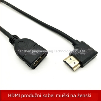 HDMI produžni kabel s kutom od 90 stupnjeva, muški–ženski, 4K