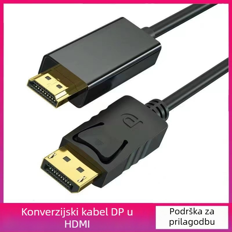 DP na HDMI kabel, adapter kabel 4K/1080p za projektor i PC, video kabel za veliki zaslon