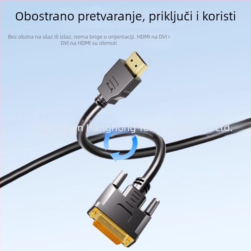HDMI to DVI kabel za laptop i desktop monitor, bakar, zlatni konektori, DVI-I dual-link 24+1, duljina 1 m, 1,5 m, 3 m ili 5 m