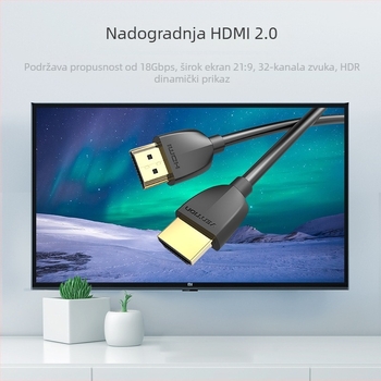 HDMI 2.0 produžni kabel za 4K/3D video, tanak, zlatni kontakti, bakar bez kisika, duljina 3 m