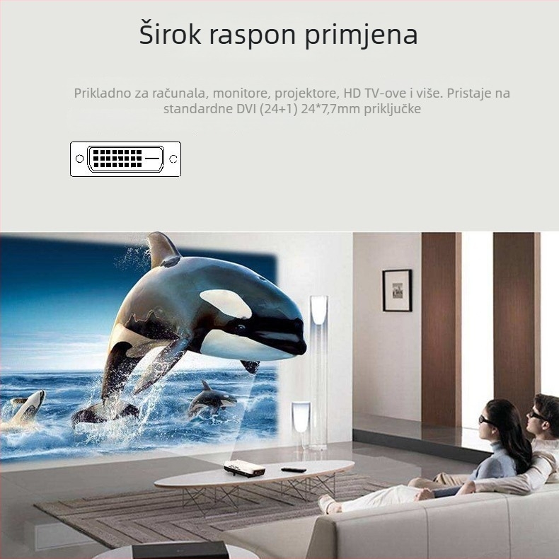 HDMI na DVI adapter kabel — bakar, zlatni sloj, za PC, TV, set-top kutije, usmjerivače