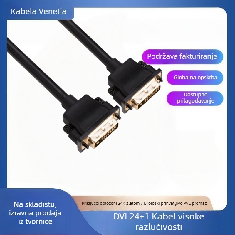 HDMI na DVI adapter kabel — bakar, zlatni sloj, za PC, TV, set-top kutije, usmjerivače