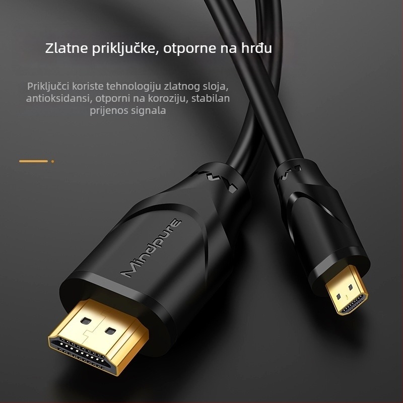 HDMI na micro HDMI kabel za Raspberry Pi, zlatno prekrivanje, 4K podrška, bakar bez kisika, model AD015