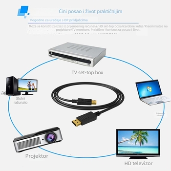 DP muški–DP muški kabel, verzija 1.2, 4K60Hz, HD video kabel za monitor računala