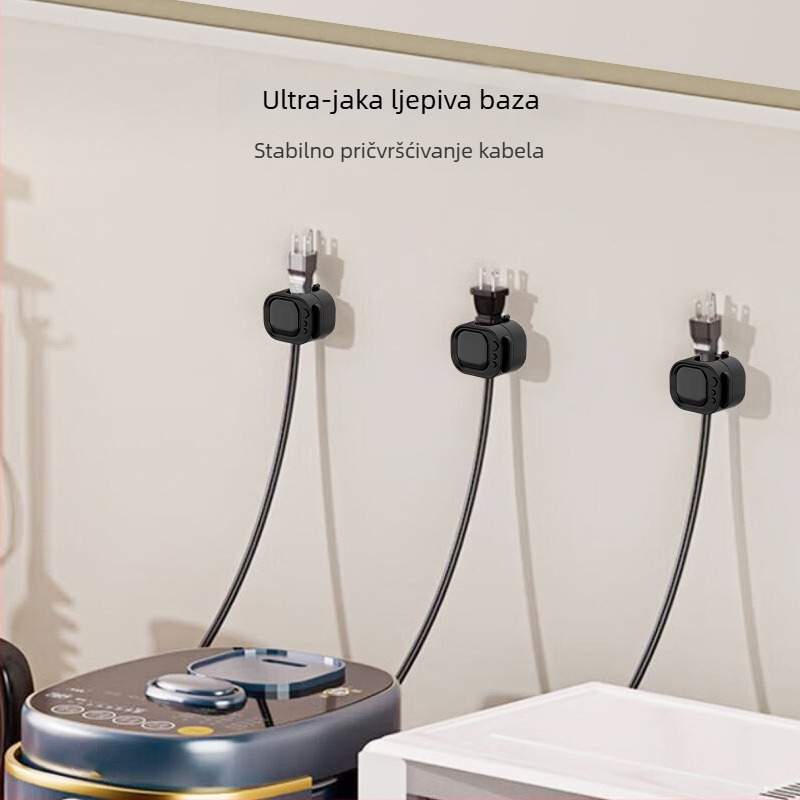 Silikonski organizator kablova – stolni ili zidni držač, klips za navijanje kabela