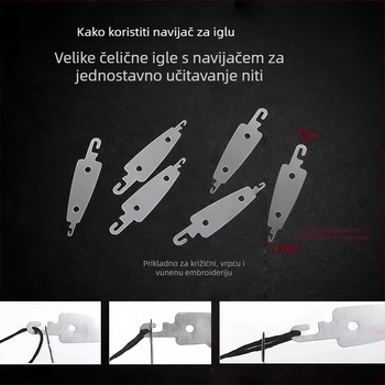 Muqin ručna šivaća igla – čelična, oštar vrh, igla s očima za izradu veza i kvilting, kućna upotreba.