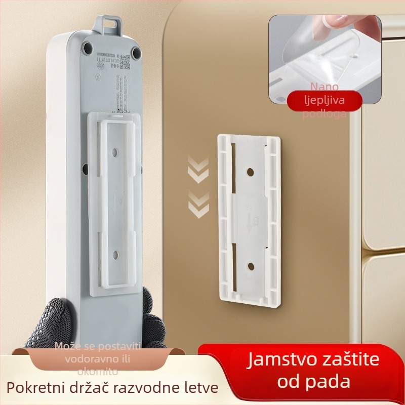 Zidni samoljepljivi držač T-oblika za organizaciju kablova i produžnih utičnica, bez bušenja