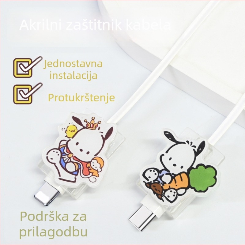 Wenxu zaštitni omotač za kabel za podatke s uređajem za ugriz vlakana, akril, kompatibilno s Android i Apple uređajima