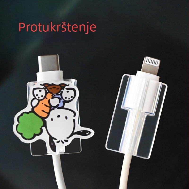 Wenxu zaštitni omotač za kabel za podatke s uređajem za ugriz vlakana, akril, kompatibilno s Android i Apple uređajima
