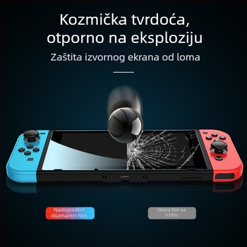 Zaštitno staklo za zaslon za Nintendo Switch 2 i Switch Lite, potpuno prekrivanje zaslona s velikim lukastim rubom, tvrdoća 9H, debljina 0,33 mm