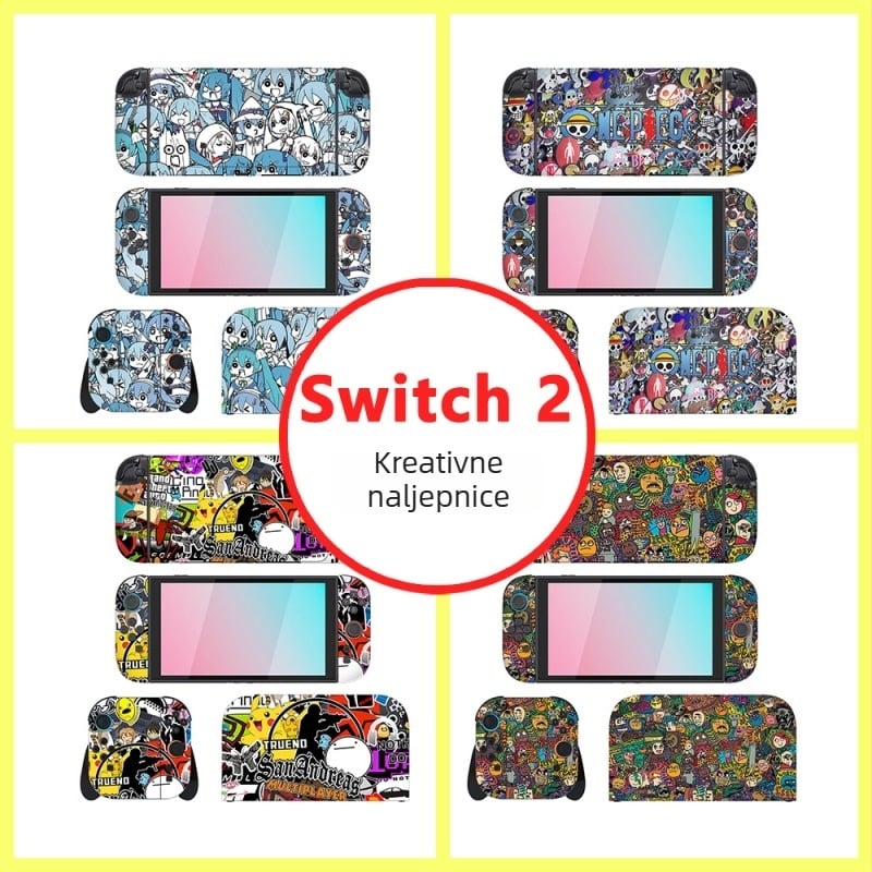 PVC naljepnica za Nintendo Switch NS2, prilagođeni dizajn, debljina 0.04–0.08 mm