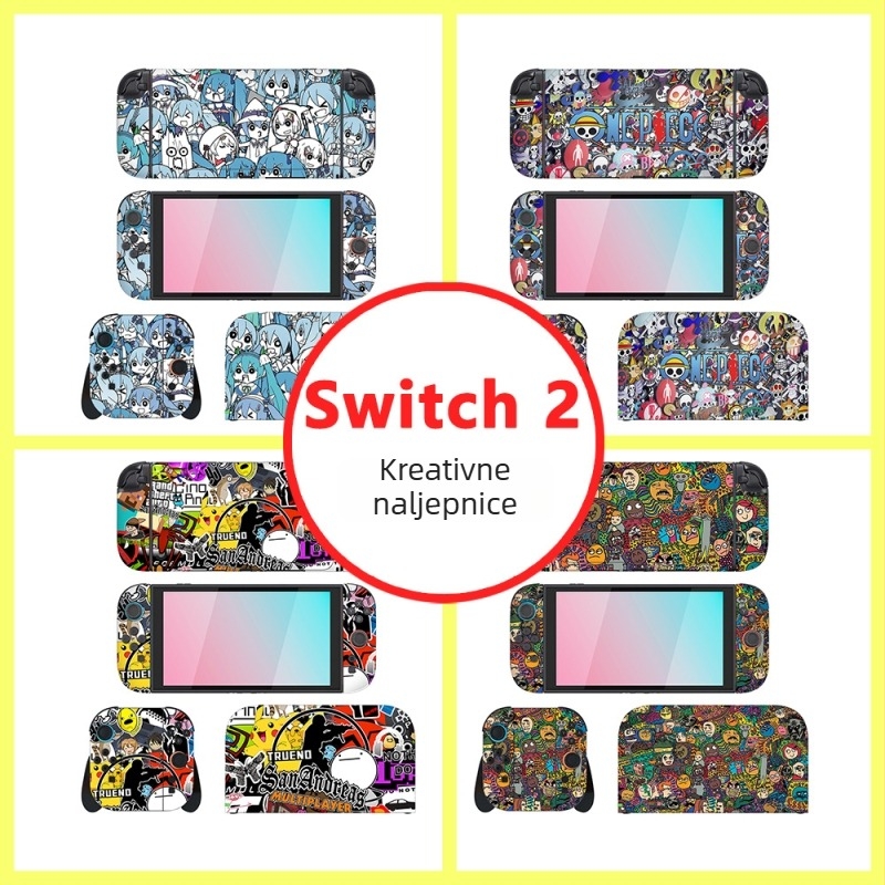 PVC naljepnica za Nintendo Switch NS2, prilagođeni dizajn, debljina 0.04–0.08 mm