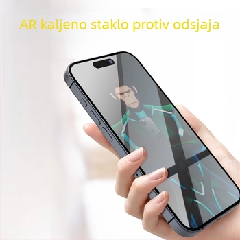 Kaljeno zaštitno staklo zaslona za iPhone 15 Pro i iPhone 14 Pro, mat završetak, anti otisci prstiju.