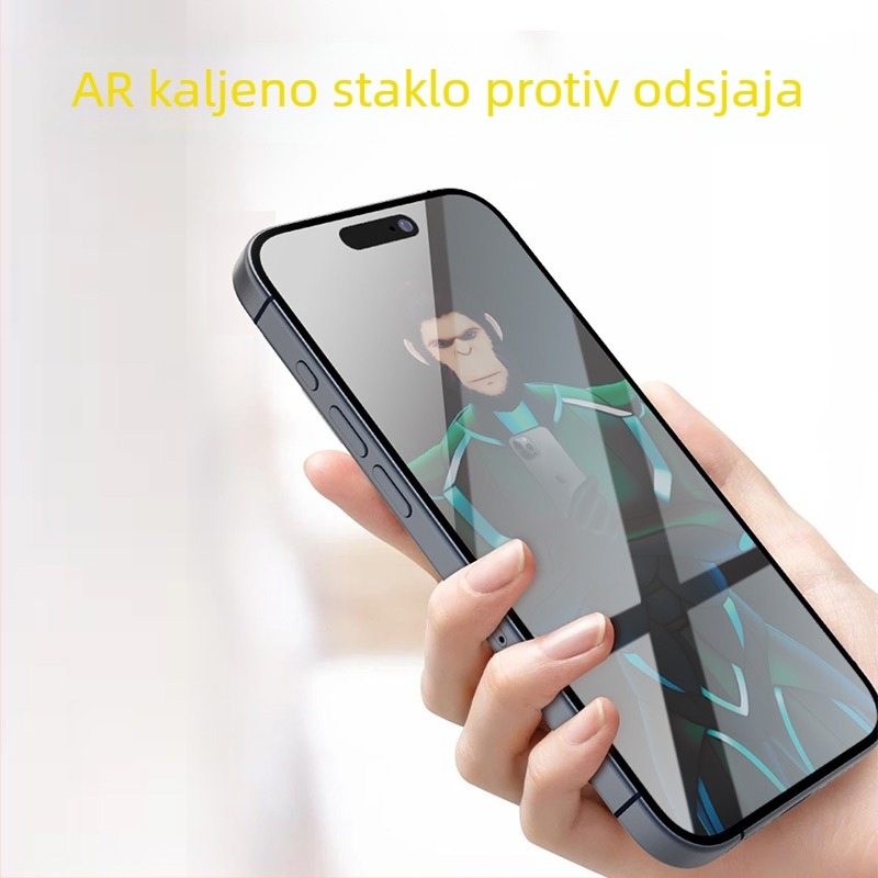 Kaljeno zaštitno staklo zaslona za iPhone 15 Pro i iPhone 14 Pro, mat završetak, anti otisci prstiju.
