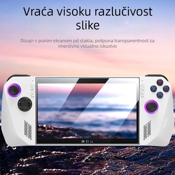 Kaljeno staklo zaštitnik zaslona za Asus ROG Ally, prijenosnu gamersku konzolu, s HD jasnoćom, otporno na eksplozije, otporno na otiske prstiju, otporno na padove, potpuno prekrivanje zaslona.