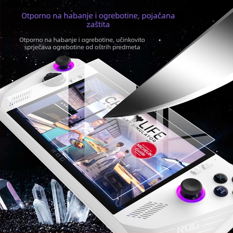Kaljeno staklo zaštitnik zaslona za Asus ROG Ally, prijenosnu gamersku konzolu, s HD jasnoćom, otporno na eksplozije, otporno na otiske prstiju, otporno na padove, potpuno prekrivanje zaslona.