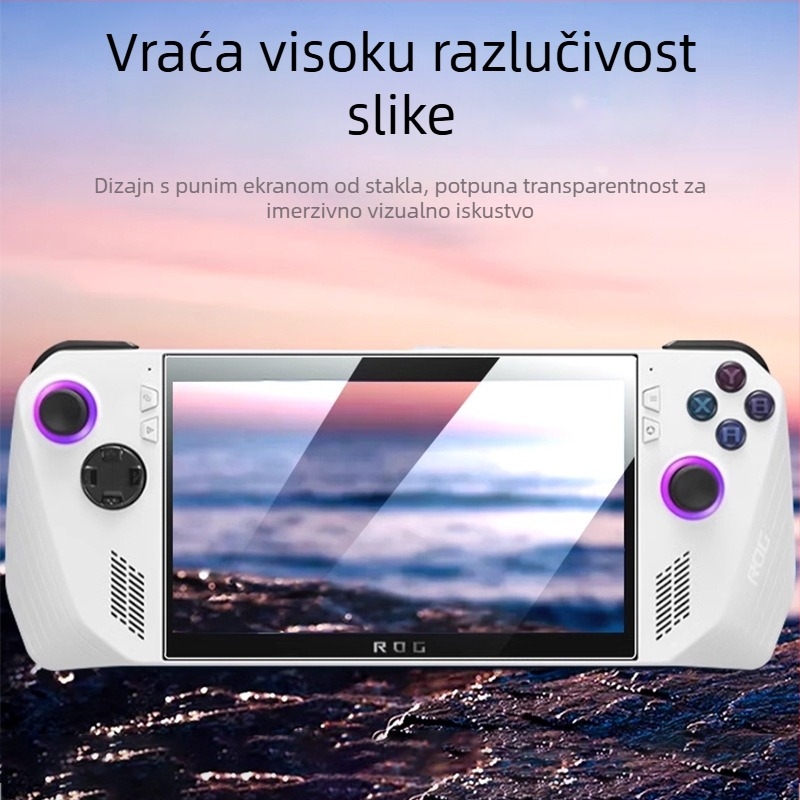 Kaljeno staklo zaštitnik zaslona za Asus ROG Ally, prijenosnu gamersku konzolu, s HD jasnoćom, otporno na eksplozije, otporno na otiske prstiju, otporno na padove, potpuno prekrivanje zaslona.