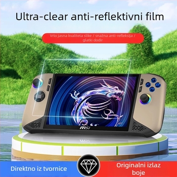 MSI Claw8 AI+ AR folija protiv odsjaja – 0,17 mm, 95% propusnost, potpuno pokrivanje, otporna na otiske prstiju, visoka jasnoća