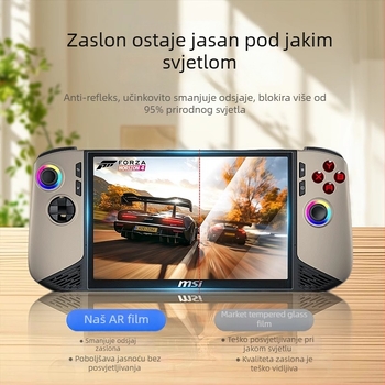 MSI Claw8 AI+ AR folija protiv odsjaja – 0,17 mm, 95% propusnost, potpuno pokrivanje, otporna na otiske prstiju, visoka jasnoća