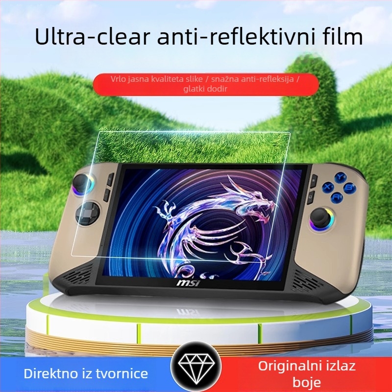 MSI Claw8 AI+ AR folija protiv odsjaja – 0,17 mm, 95% propusnost, potpuno pokrivanje, otporna na otiske prstiju, visoka jasnoća