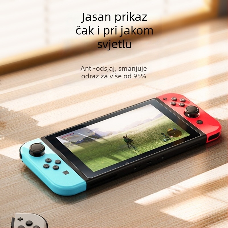 Nintendo Switch zaštitna folija za zaslon s anti-refleksijskom premazom, AR premaz, propusnost 95%, debljina 0,17 mm
