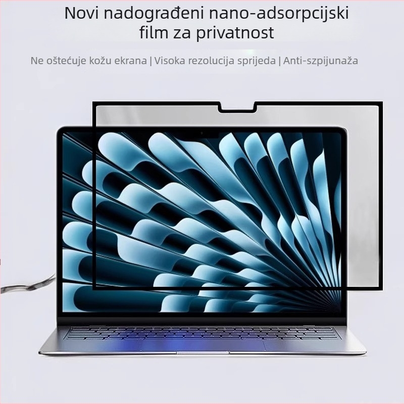 Taoxin Zaštitnik zaslona privatnosti za MacBook Air 13 i MacBook Pro 15 — HD Anti-Peep film, kompatibilan s MacBook serijom, težina 25 g, lansirano 2024