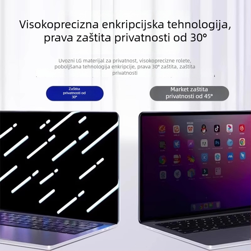 Taoxin Zaštitnik zaslona privatnosti za MacBook Air 13 i MacBook Pro 15 — HD Anti-Peep film, kompatibilan s MacBook serijom, težina 25 g, lansirano 2024