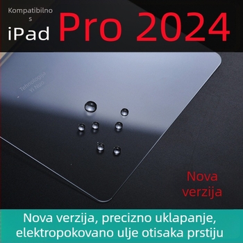 Kaljeno staklo zaštitnik zaslona za iPad Pro 2024/2025 – cijeli zaslon, HD, anti otisci prstiju