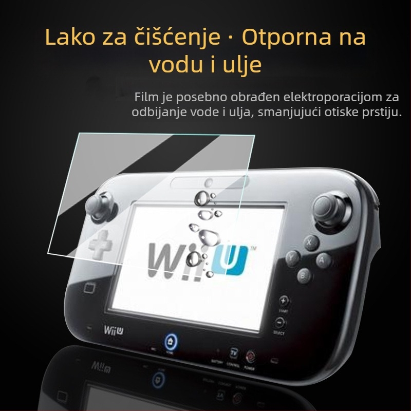 Folia za zaslon Nintendo Wii U, PET materijal, debljina 0,17 mm, prozornost 96%, anti-refleksija