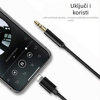 Audio kabel - Apple iPhone 3,5 mm AUX pleteni, pozlaćeno bakreno jezgro, visokokvalitetan zvuk