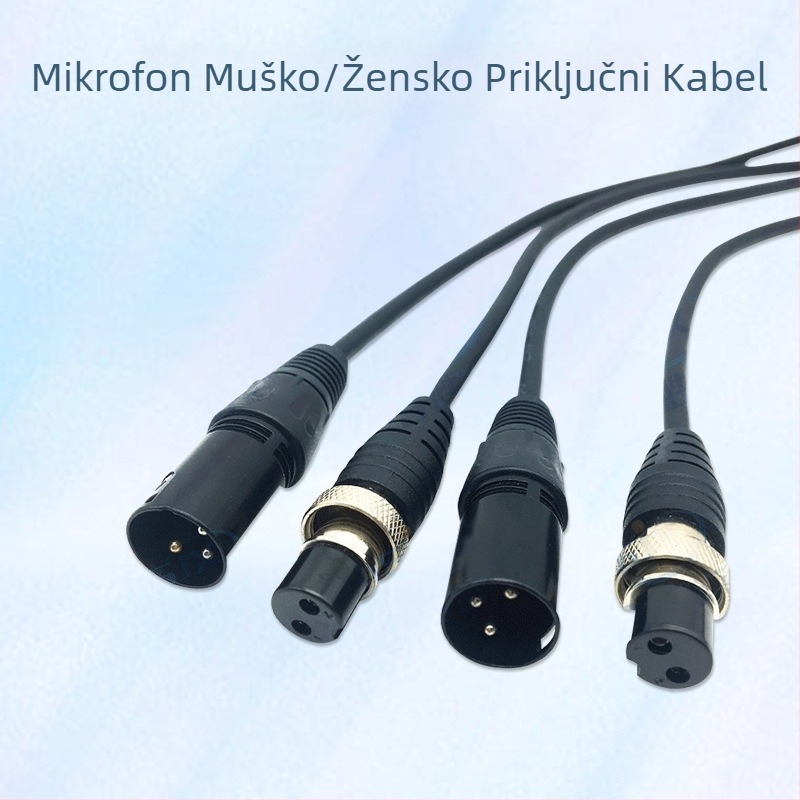 XLR digitalni audio kabel – produžni mikrofon kabel, 2‑/3‑jezgreni, muški–ženski konektor, PVC omotač, golim bakrenim vodičima, za pozornicu i studio