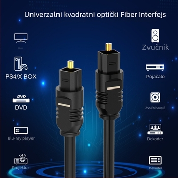 Digitalni optički audio kabel za TV zvuk, zlatno obloženi, bakreno jezgro, optičko vlakno, CCC certifikat