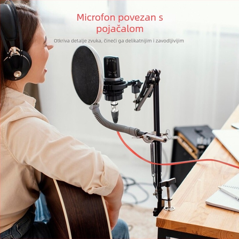 XLR muški–ženski produžni audio kabel za mikrofon, niklani premaz, OFC bakreno jezgro, RoHS, težina 60 g