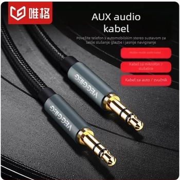 Weige AV linija 3,5 mm muški–muški audio kabel za računala perifernu opremu, bakarom obloženi aluminijski vod, voditelj od legure, model V-a501