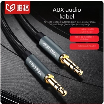 Weige AV linija 3,5 mm muški–muški audio kabel za računala perifernu opremu, bakarom obloženi aluminijski vod, voditelj od legure, model V-a501