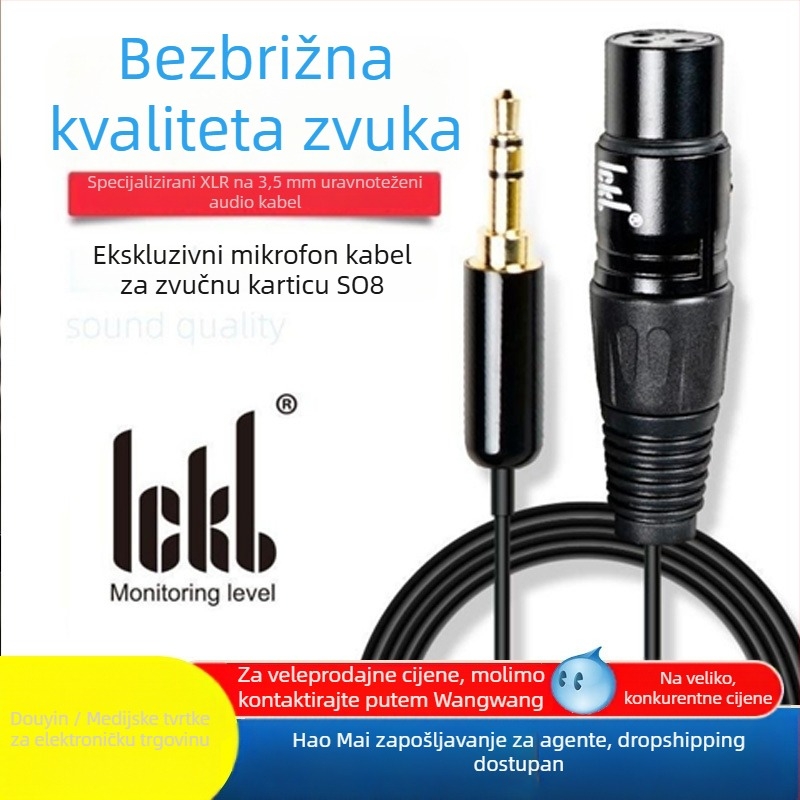 Izbalansirani mikrofon kabel ickb L9 – 3,5 mm na XLR, 48V phantom napajanje