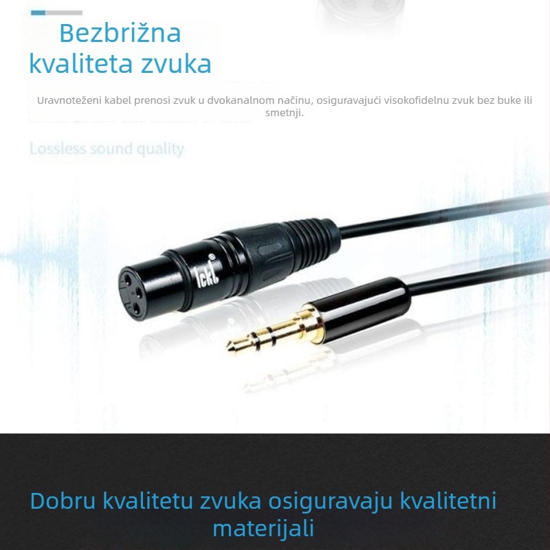 Izbalansirani mikrofon kabel ickb L9 – 3,5 mm na XLR, 48V phantom napajanje