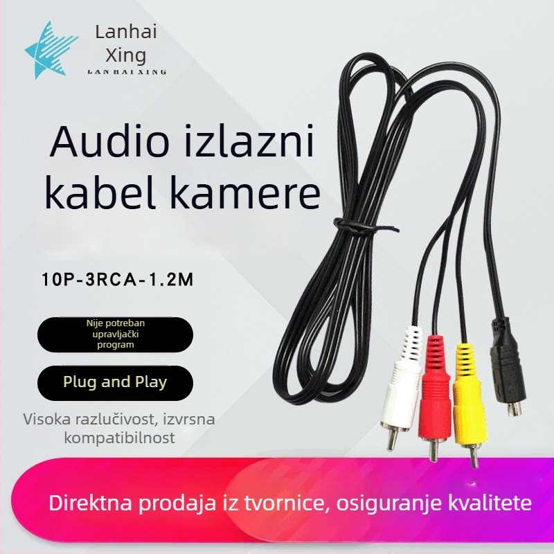AV/Vide kabel za Sony kameru, 10P polukružni priključak, kompatibilan s VMC-15FS i VMC-30FS